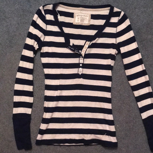Blue striped long sleeve t-shirt - Picture 1 of 1